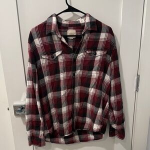 Flannel Plaid Button-Up Shirt